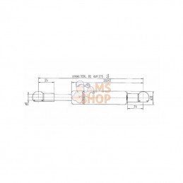 CA069167; STABILUS; Vérin à gaz L275-350N; pièce detachée