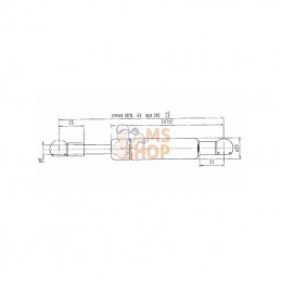 CA551244; STABILUS; Vérin à gaz L250-350N; pièce detachée