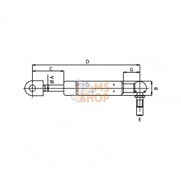 CA6368DF; STABILUS; Vérin à gaz L255-150N; pièce detachée