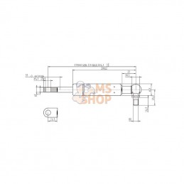 CA877638; STABILUS; Vérin à gaz L524,5-300N; pièce detachée