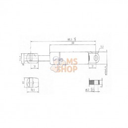 CA981184; STABILUS; Vérin à gaz L580,5-100N; pièce detachée