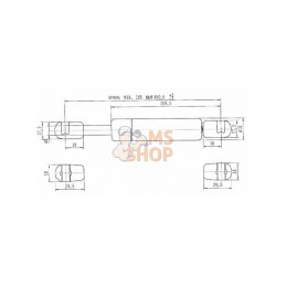 CA638900; STABILUS; Vérin à gaz L480-140N; pièce detachée