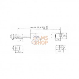 CA592269; STABILUS; Vérin à gaz L600-250N; pièce detachée