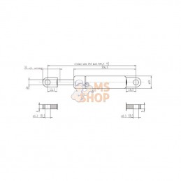 CA094978; STABILUS; Vérin à gaz L585,5-800N; pièce detachée