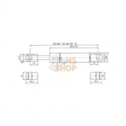 CA3069KR; STABILUS; Vérin à gaz L390-150N; pièce detachée