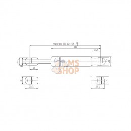 CA752762; STABILUS; Vérin à gaz L325-150N; pièce detachée