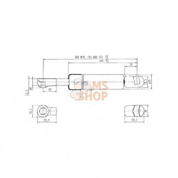 CA8127KE; STABILUS; Vérin à gaz L575-500N; pièce detachée