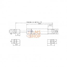 CA6148YB; STABILUS; Vérin à gaz L730-150N; pièce detachée