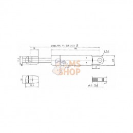 CA641200; STABILUS; Vérin à gaz L325-110N; pièce detachée