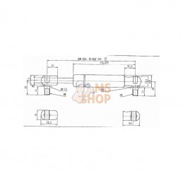 CA287806; STABILUS; Vérin à gaz L245-250N; pièce detachée