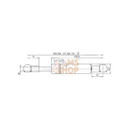 CA4593VX; STABILUS; Vérin à gaz L540-440N; pièce detachée