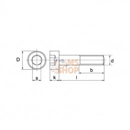 9121670109; KRAMP; Vis à tête cylindrique M16x70 10.9 zingué; pièce detachée