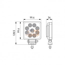 1GA357114002; HELLA; Phare de travail à LED ValueFit PS1000; pièce detachée