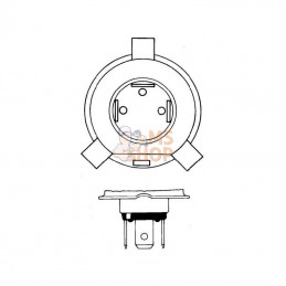 8GJ002525361; HELLA; Ampoule H4 -12V-60/55W bleue; pièce detachée