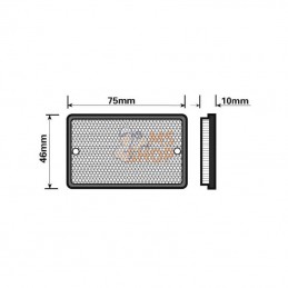 LAMP852SSB; AUTRE MARQUE; Catadioptre rectangle rouge 75x16mm; pièce detachée