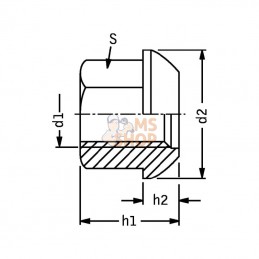 74361A161510; KRAMP; Écrou de roue DIN74361 M16x1.50 steel Zingué Class 10 Kramp; pièce detachée