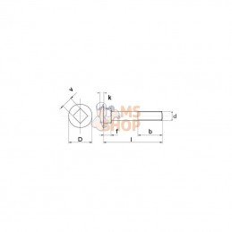 603104088; KRAMP; Vis tête bombée collet carré M10x40 8.8; pièce detachée