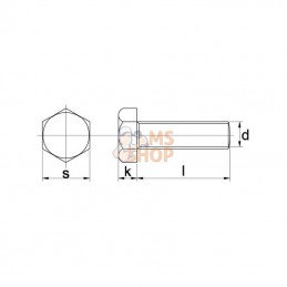 9331230109; KRAMP; Boulon hexagonal entièrement fileté M12x30 10.9 zing; pièce detachée