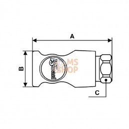 CSI081102; PREVOST; Raccord rapide BSP 3/8"; pièce detachée