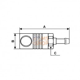 CSM081810; PREVOST; Racc. rapide sécu embout 10mm; pièce detachée