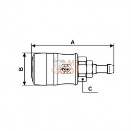 ERG071806; PREVOST; Racc. rapide embout 6mm; pièce detachée