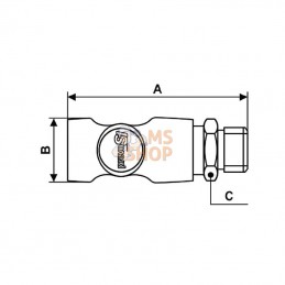 ESI071151P001; PREVOST; Raccord rap. sécu mâle BSP1/4"; pièce detachée