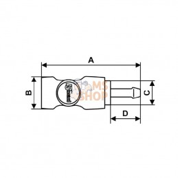 ESI071806P001; PREVOST; Rac. ra. de sé. cyl. 6 mm; pièce detachée