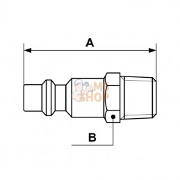 IRP066151; PREVOST; Racc. rap. filet mâle BSP 1/4"; pièce detachée