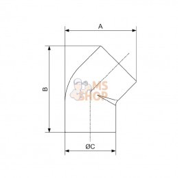 PVR4CE63; PREVOST; Coude Prevost f/f 63mm 45º; pièce detachée