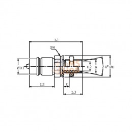 SKPM25T42; STAUFF; Coupleur mâle 1"-M42x2,0-30S; pièce detachée