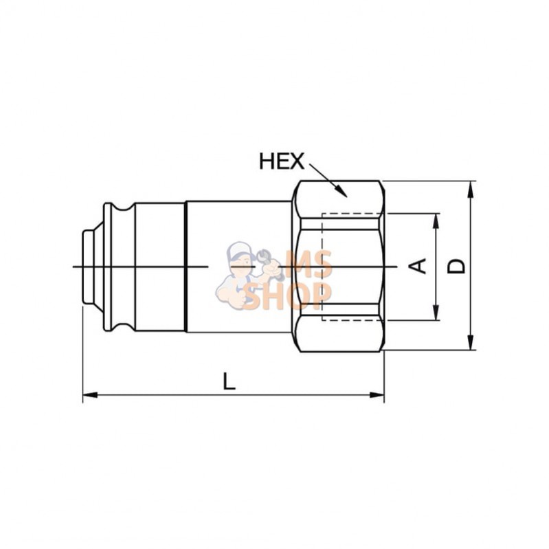 NS100216FB; PARKER; Embout 1"; pièce detachée