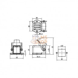 09200030801; HARTING; Embase encastrée 3A; pièce detachée