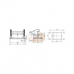 09300060301; HARTING; Embase encastrée 6B; pièce detachée