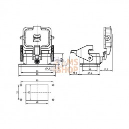 09300060302; HARTING; Embase encastrée 6B; pièce detachée