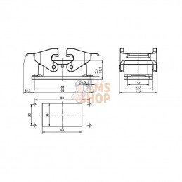 09300100301; HARTING; Embase encastrée 10B; pièce detachée