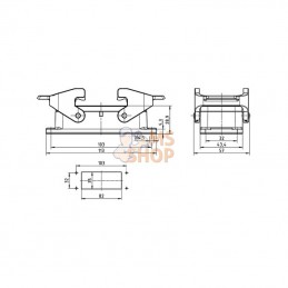 09300160301; HARTING; Embase encastrée 16B; pièce detachée