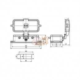 09300160302; HARTING; Embase encastrée 16B; pièce detachée