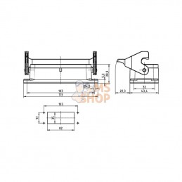 09300160307; HARTING; Embase encastrée 16B; pièce detachée