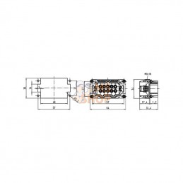 09330102601; HARTING; Insert mâle E 10P raccord vissé; pièce detachée