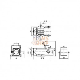 19200031250; HARTING; Embase saillie 3A 1xM20; pièce detachée