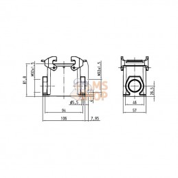 19200320272; HARTING; Embase saillie 32A 2xM32; pièce detachée