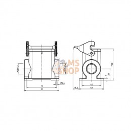 19300060291; HARTING; Embase saillie 6B 2xM25; pièce detachée