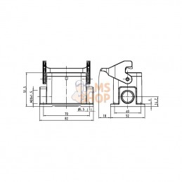 19300061250; HARTING; Embase saillie 6B 1xM20; pièce detachée