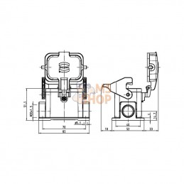 19300061255; HARTING; Embase saillie 6B 1xM20; pièce detachée