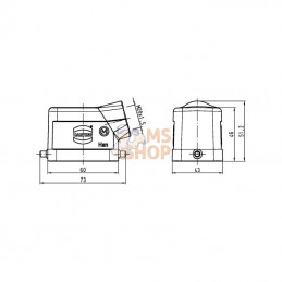 19300061540; HARTING; Capot 6B M20 entrée latérale; pièce detachée