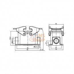 19300101230; HARTING; Embase saillie 10B 1xM20; pièce detachée