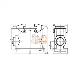 19300160232; HARTING; Embase saillie 16B 1xM32; pièce detachée