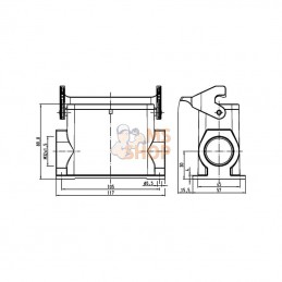 19300160252; HARTING; Embase saillie 16B 1xM32; pièce detachée