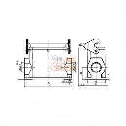 19300160291; HARTING; Embase saillie 16B 2xM25; pièce detachée