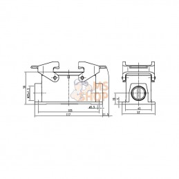 19300161231; HARTING; Embase saillie 16B 1xM25; pièce detachée